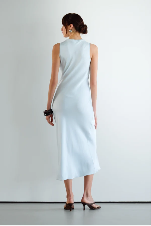 Sabrina Sleeveless Satin Dress | Gelo