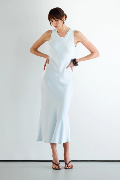 Sabrina Sleeveless Satin Dress | Gelo