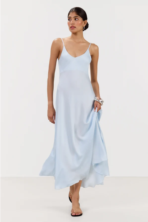 Vestido Anne de cetim | Gelo