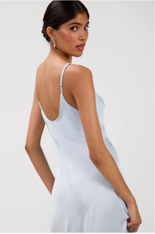 Vestido Anne de cetim | Gelo