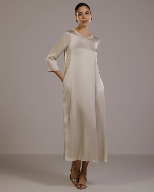Vestido Dalila de cetim | Silver